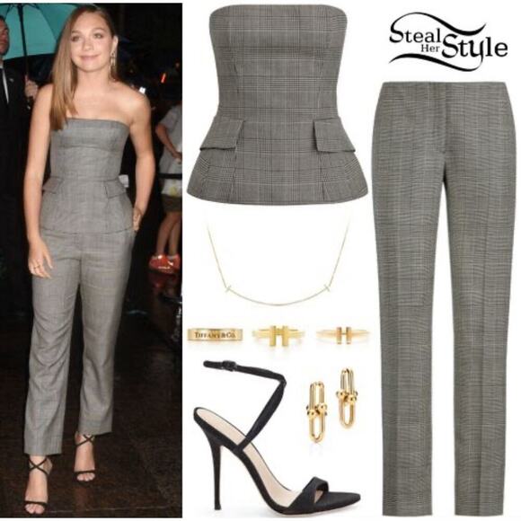 Ralph Lauren Collection Purple Label Bustier Top Plaid Wool Blouse Peplum Runway - Picture 8 of 16